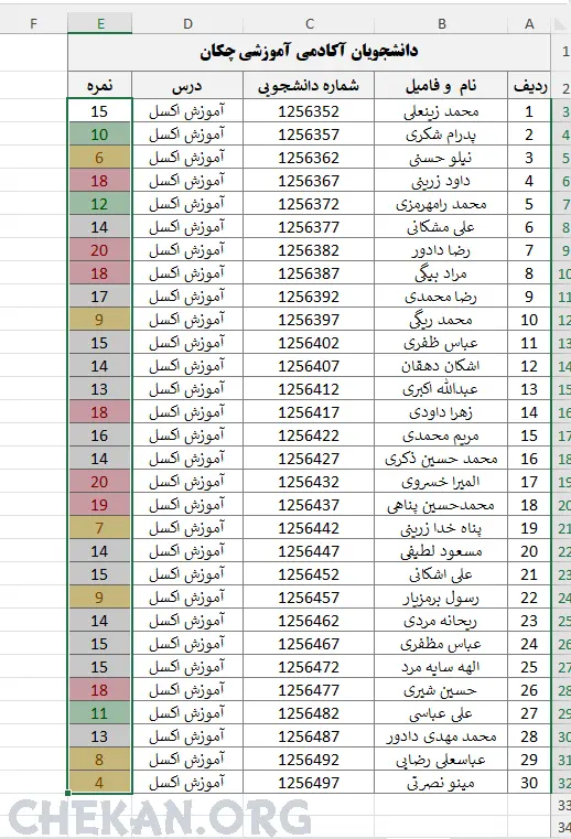 قالب بندی شرطی در اکسل- قالب بندی شرطی از بین در اکسل- قالب بندی شرطی بر اساس در بین در اکسل- فرمت بندی شرطی در اکسل بر اساس در میان در اکسل - آموزش اکسل - اکسل - آموزش جامع اکسل - رنگ کردن اعداد که در بین بازه عددی دیگر هستند - Conditional Formatting Between - Excel Training قالب بندی شرطی در اکسل- قالب بندی شرطی از بین در اکسل- قالب بندی شرطی بر اساس در بین در اکسل- فرمت بندی شرطی در اکسل بر اساس در میان در اکسل - آموزش اکسل - اکسل - آموزش جامع اکسل - رنگ کردن اعداد که در بین بازه عددی دیگر هستند - Conditional Formatting Between - Excel Training