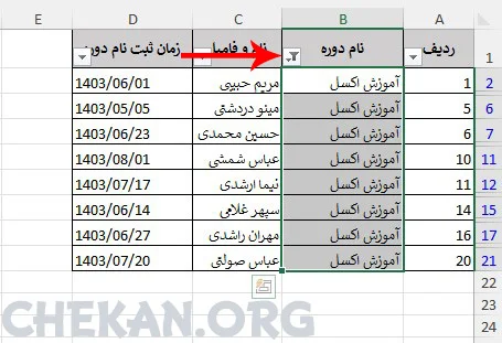Sorting in Excel- مرتب سازی داده ها در اکسل – Sorting در اکسل – نمایش داده های دلخواه در اکسل – محدود کردن داده های – تجزیه و تلیل داده ها - 