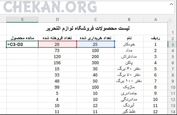Relative References  in excel- ارجاع نسبی در اکسل - انواع ارجاعات در اکسل